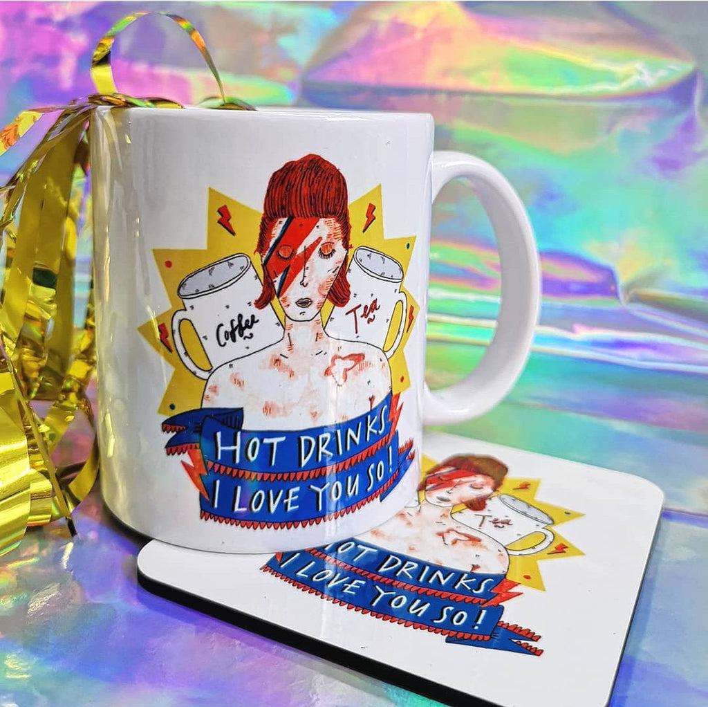 HOT DRINKS I Love You So! Bowie Coaster