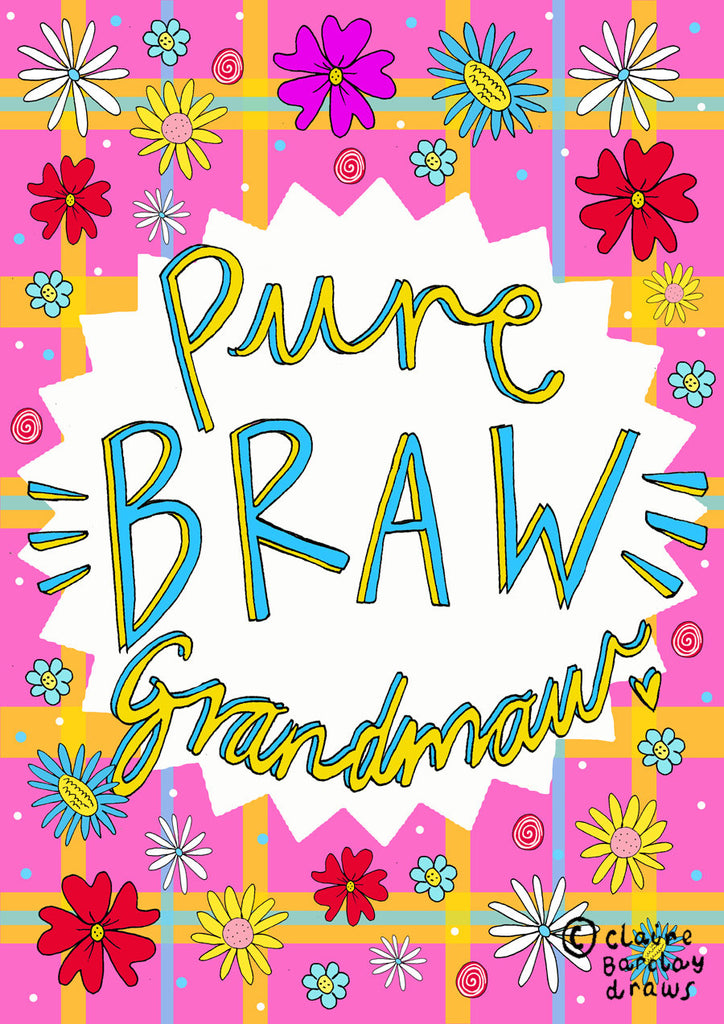PURE BRAW GRANDMAW Greetings Card