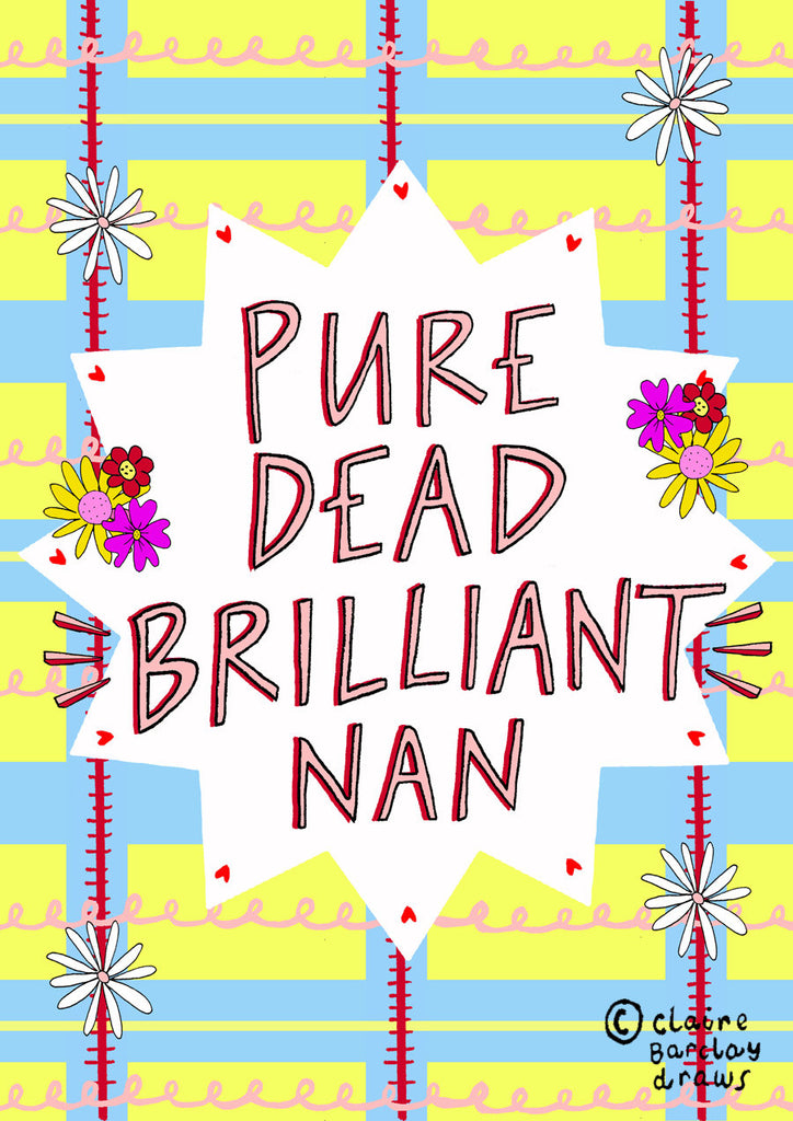 Pure Dead Brilliant Nan Greetings Card