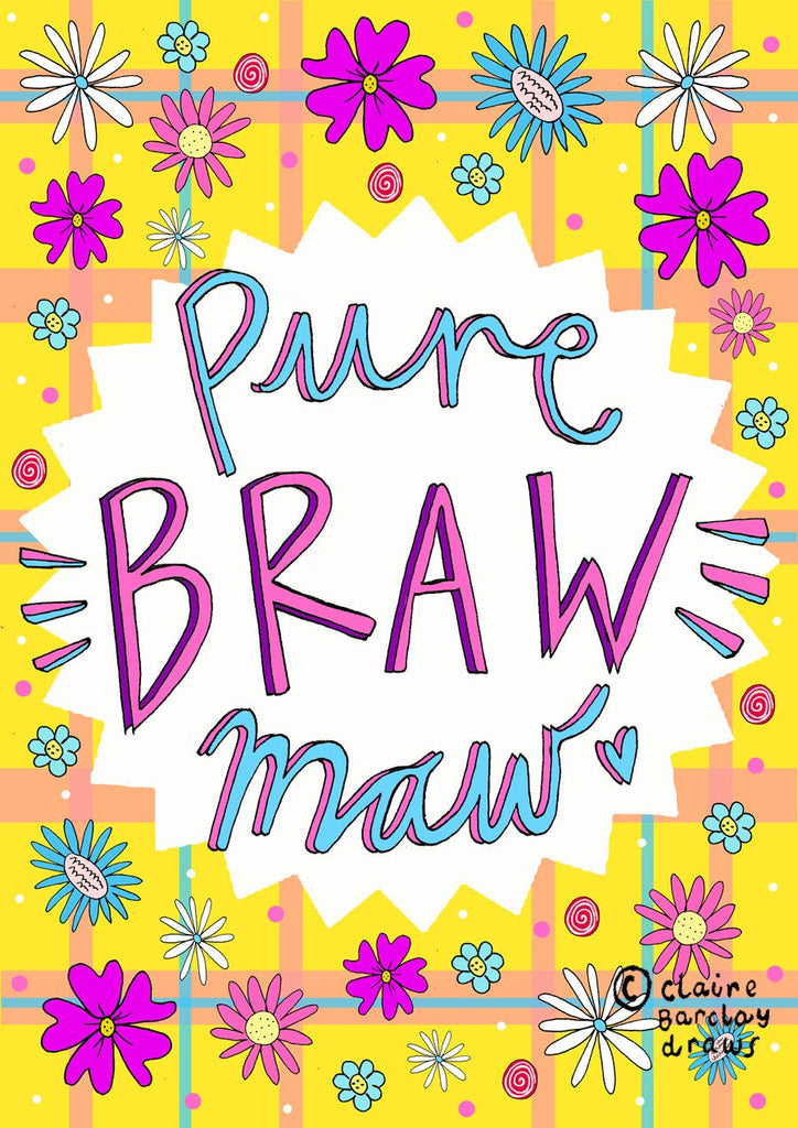 PURE BRAW MAW Greetings Card