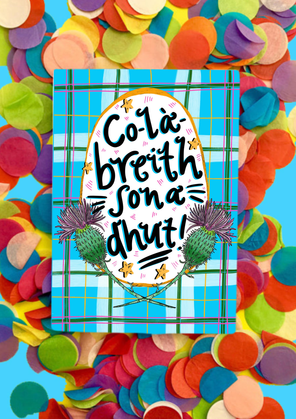 Co-la-breith sona dhut! (Happy Birthday in Gaelic) Greetings Card