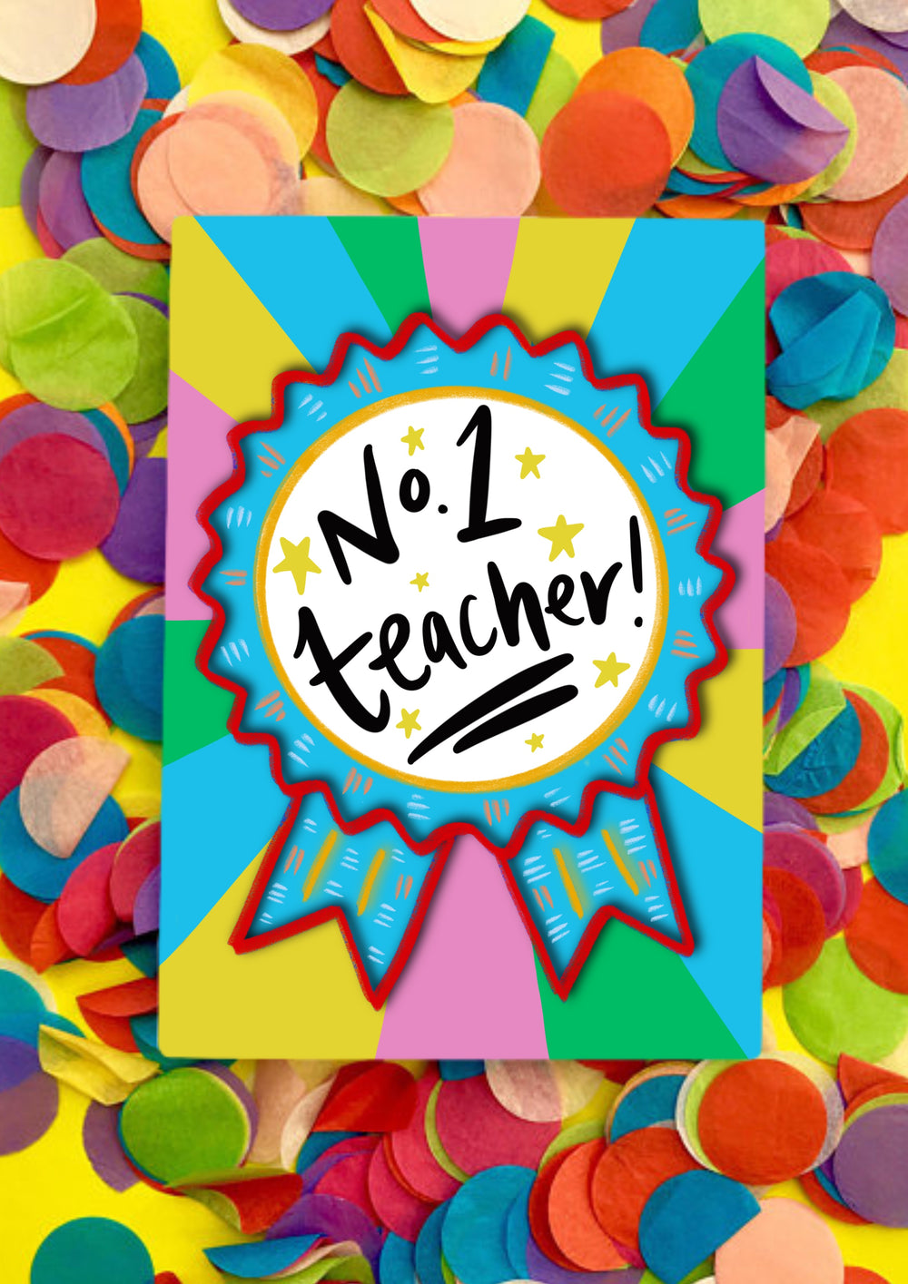 No.1 Teacher! Greetings Card