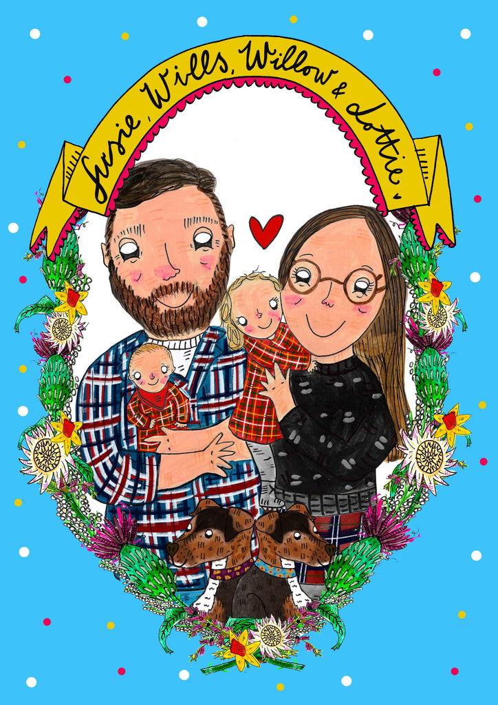 Custom Drawn Family Portrait