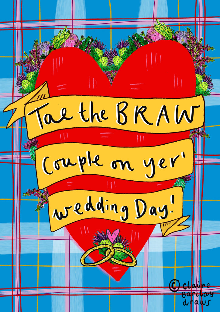 Tae the BRAW couple, on yer’ Wedding Day! Greetings Card