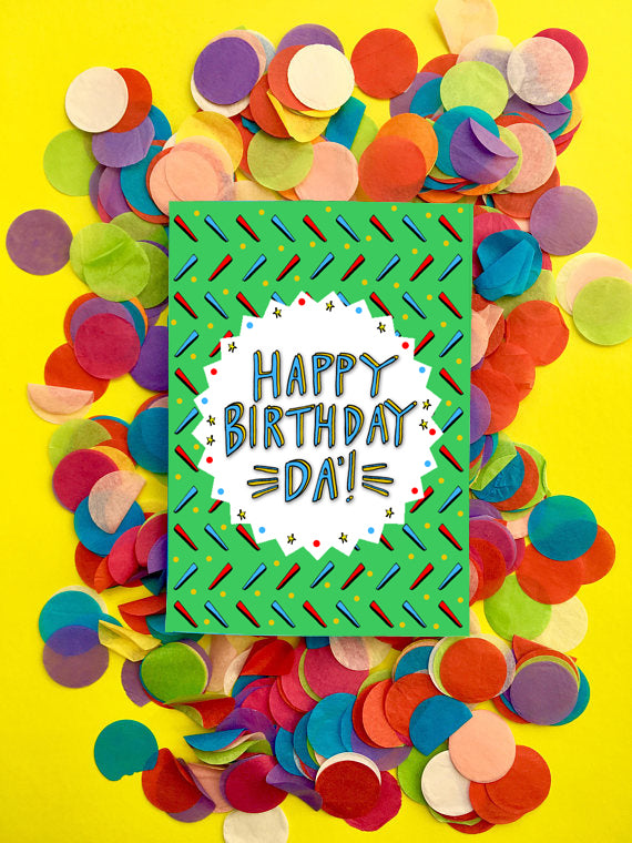 'Happy Birthday Da'!' Greetings Card
