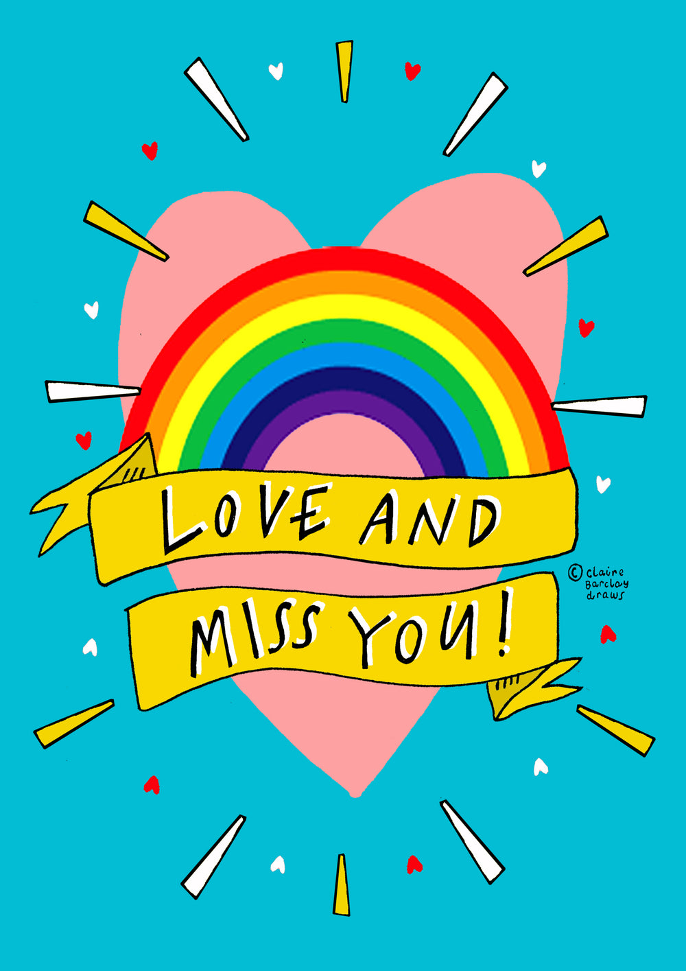 Love and Miss You! Greetings Card