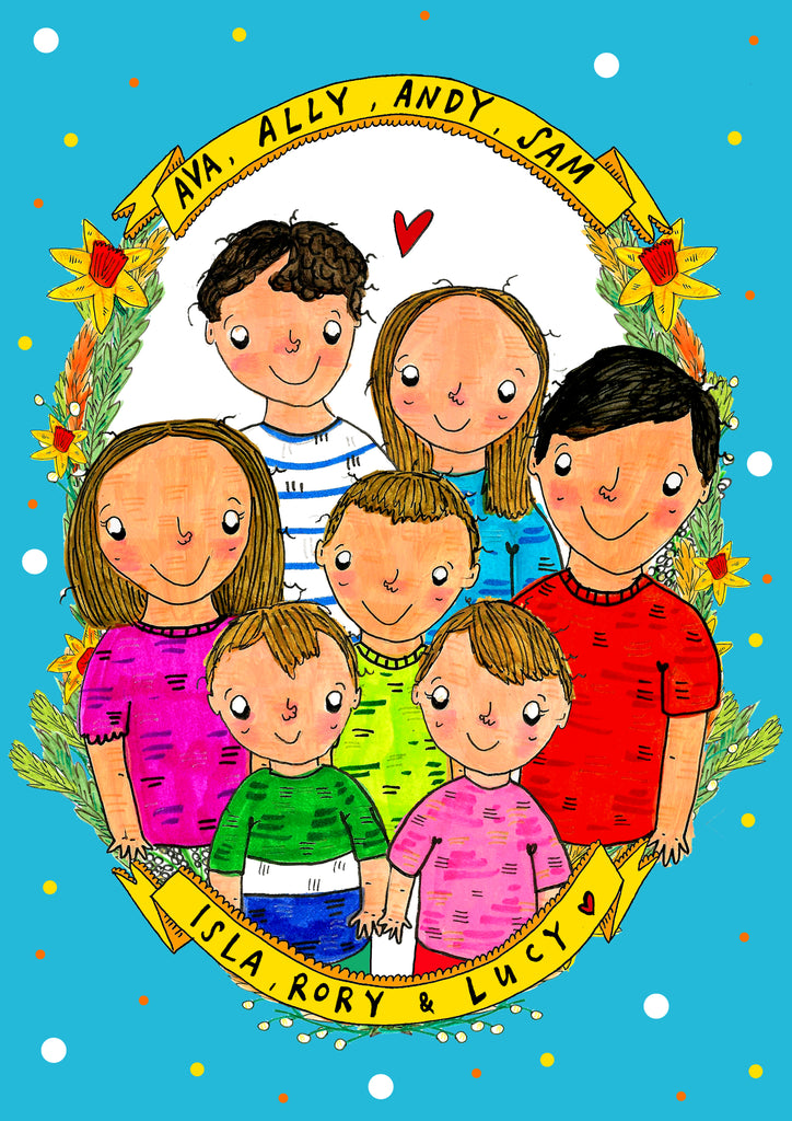 Kids Portrait, siblings, cousins or best friends drawn together!