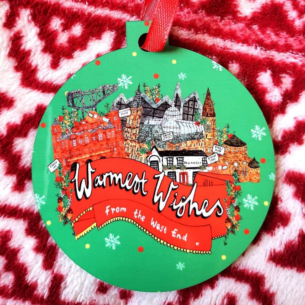 Warmest Wishes from the West End of Glasgow! Christmas Bauble