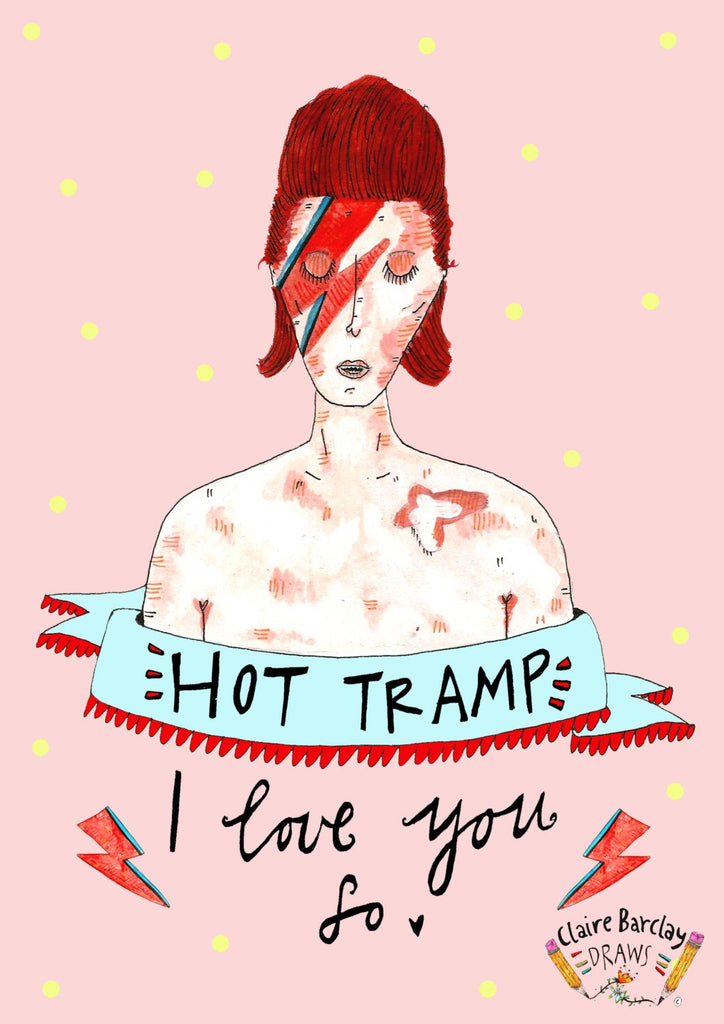 HOT TRAMP, I Love You So! BOWIE Illustrated Tote Bag, David Bowie Tote Bag
