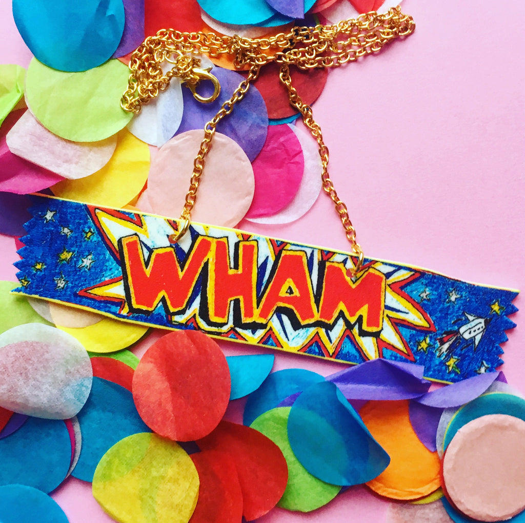 Wham Bar Necklace, Classic Retro Sweet Illustrated in Necklace Form! Scottish Sweet Necklace