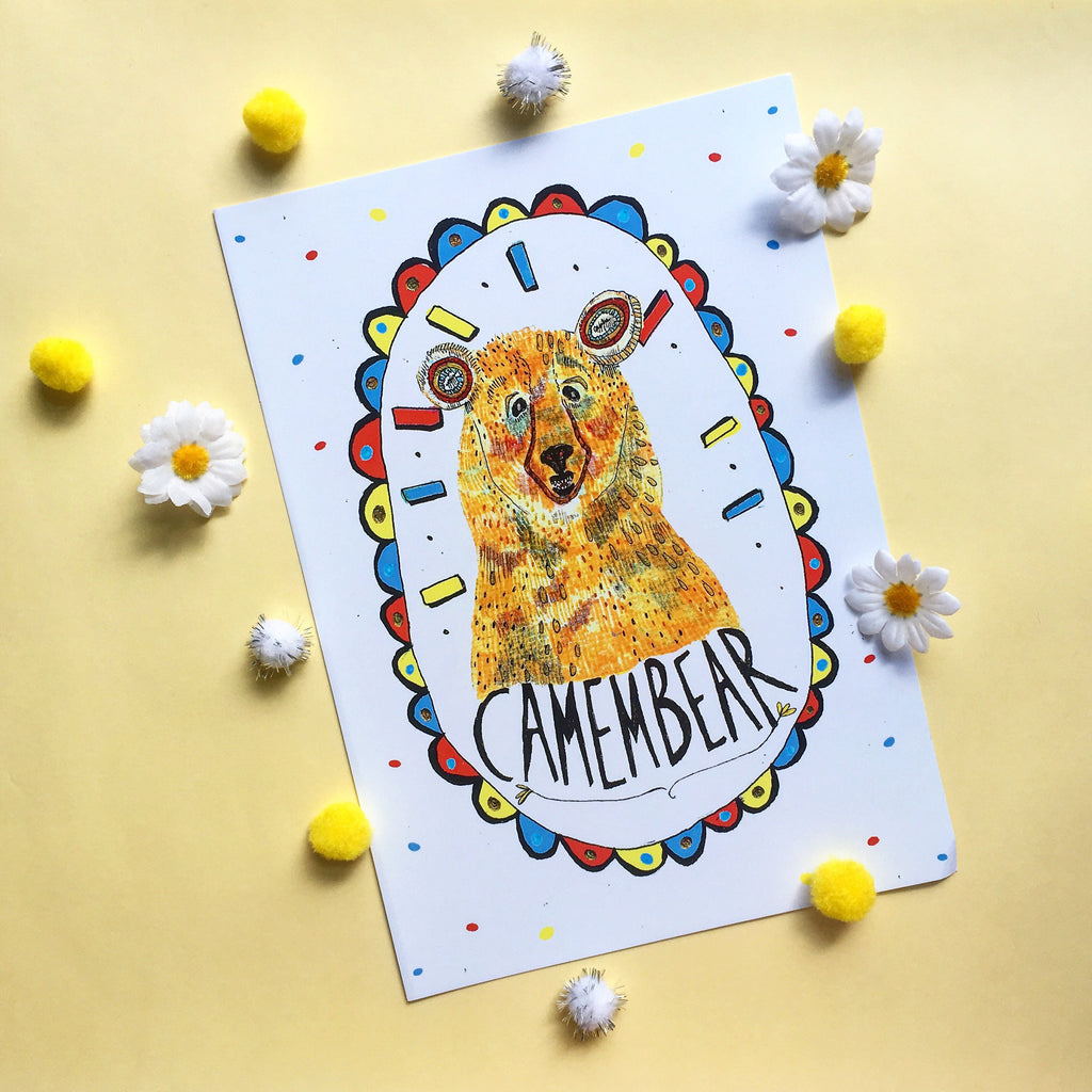 Camembear Illustration Print