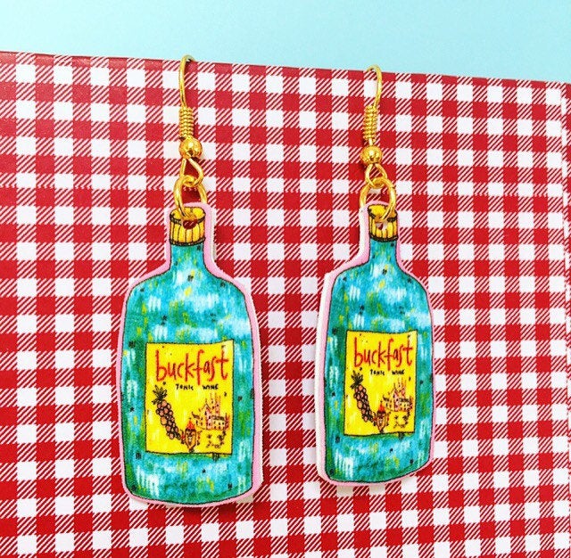 Buckie Bottle Illustrated Earrings