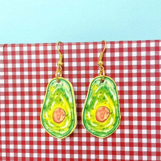 Avocado Illustrated Earrings