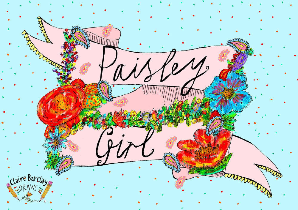 PAISLEY GIRL Greetings Card