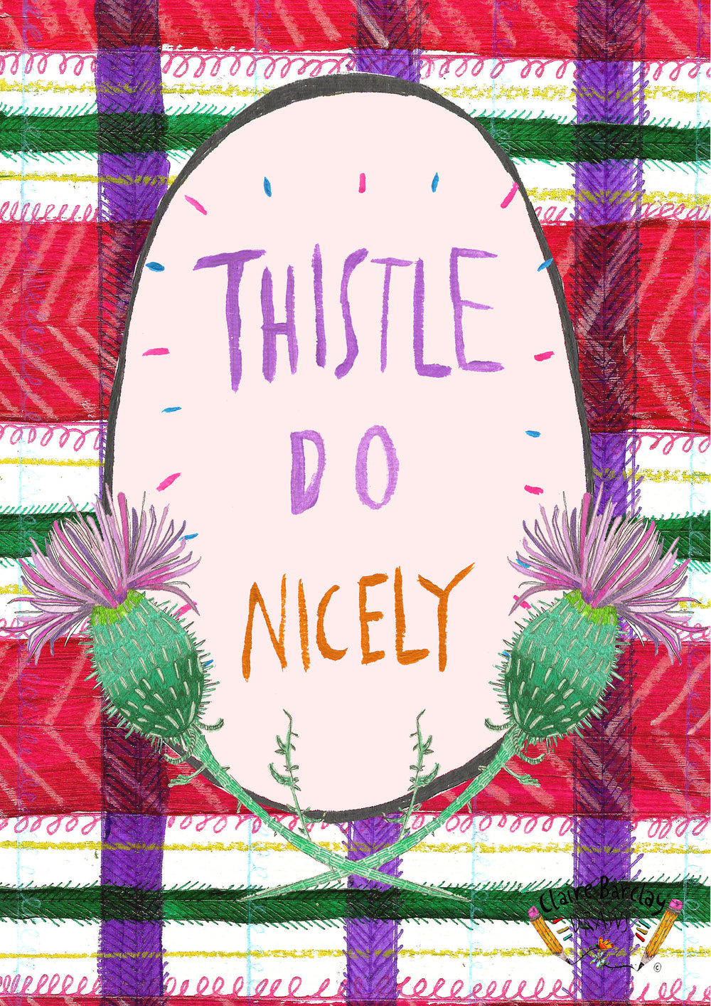 Thistle Do Nicely Greetings Card