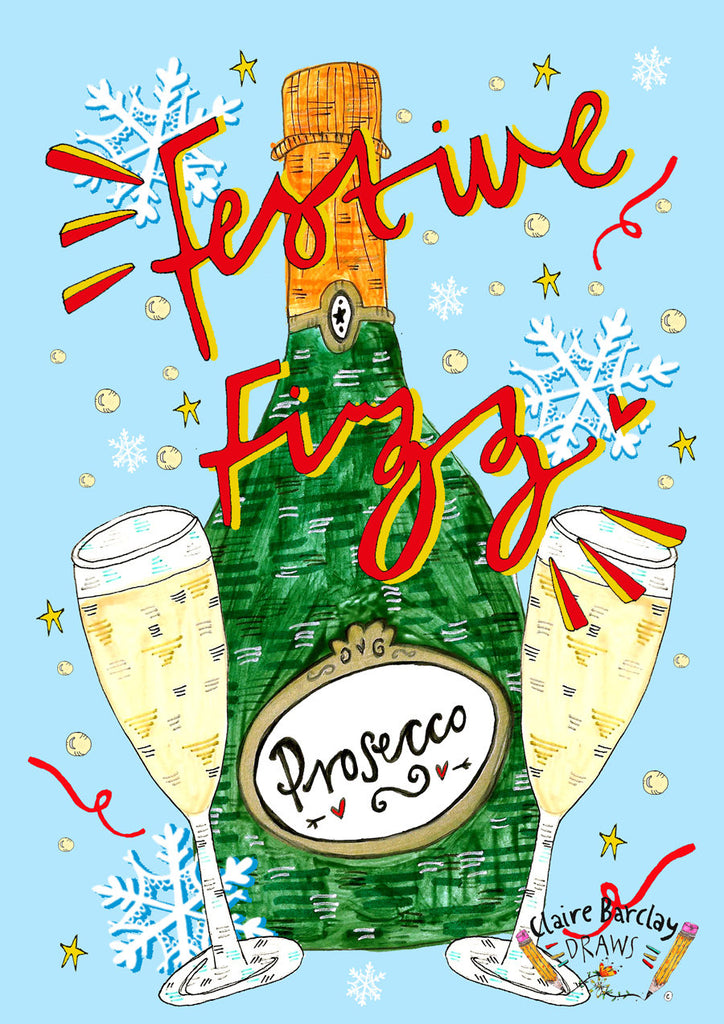 Festive Fizz! Prosecco Christmas Card