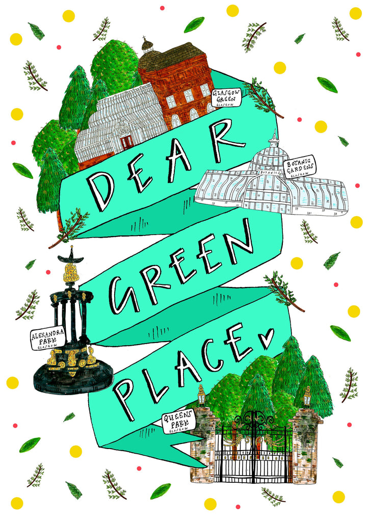 Dear Green Place Glasgow Tote Bag, Illustrated Cotton Shopper Bag for a Proud Glaswegian!