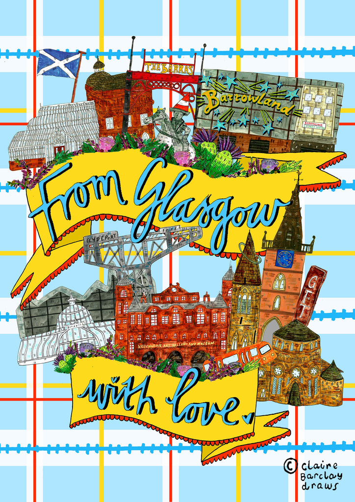 From Glasgow With Love Greetings Card
