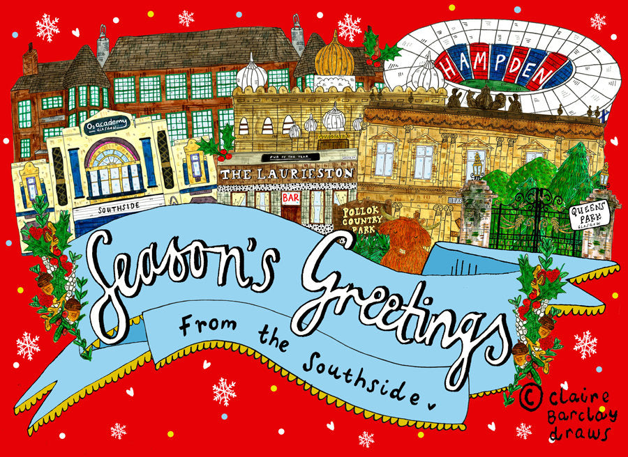Seasons Greetings From the South Side of Glasgow Christmas Card
